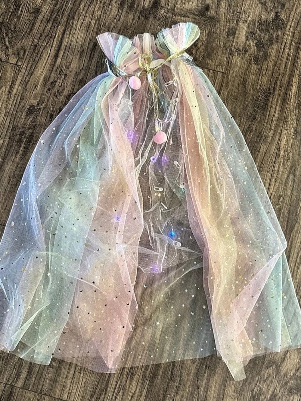 Kids Rainbow Tulle Cape with Lights - Like New
